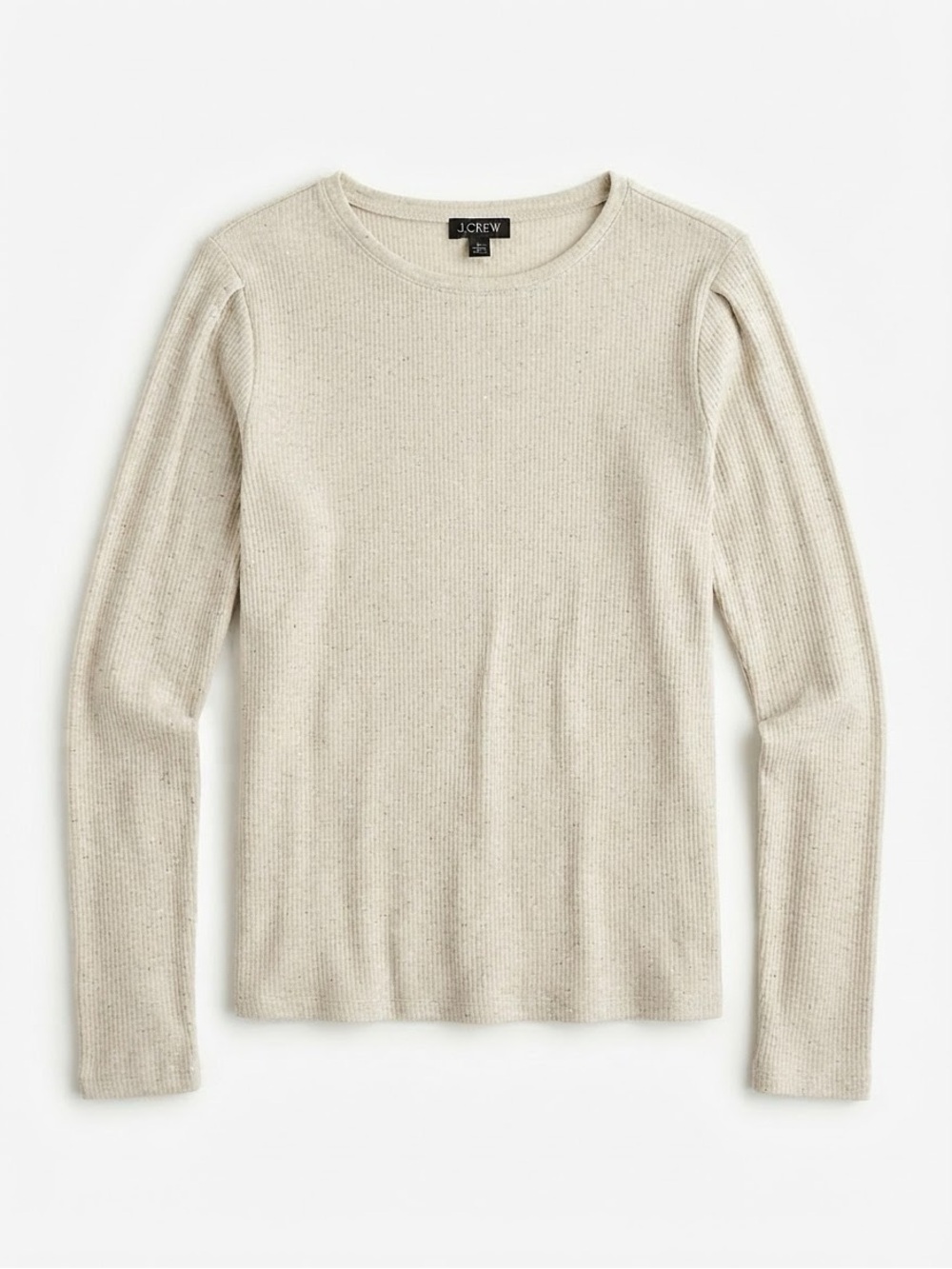 J. Crew Heather Light Gray Crewneck Long Sleeve Sweater With Sparkles